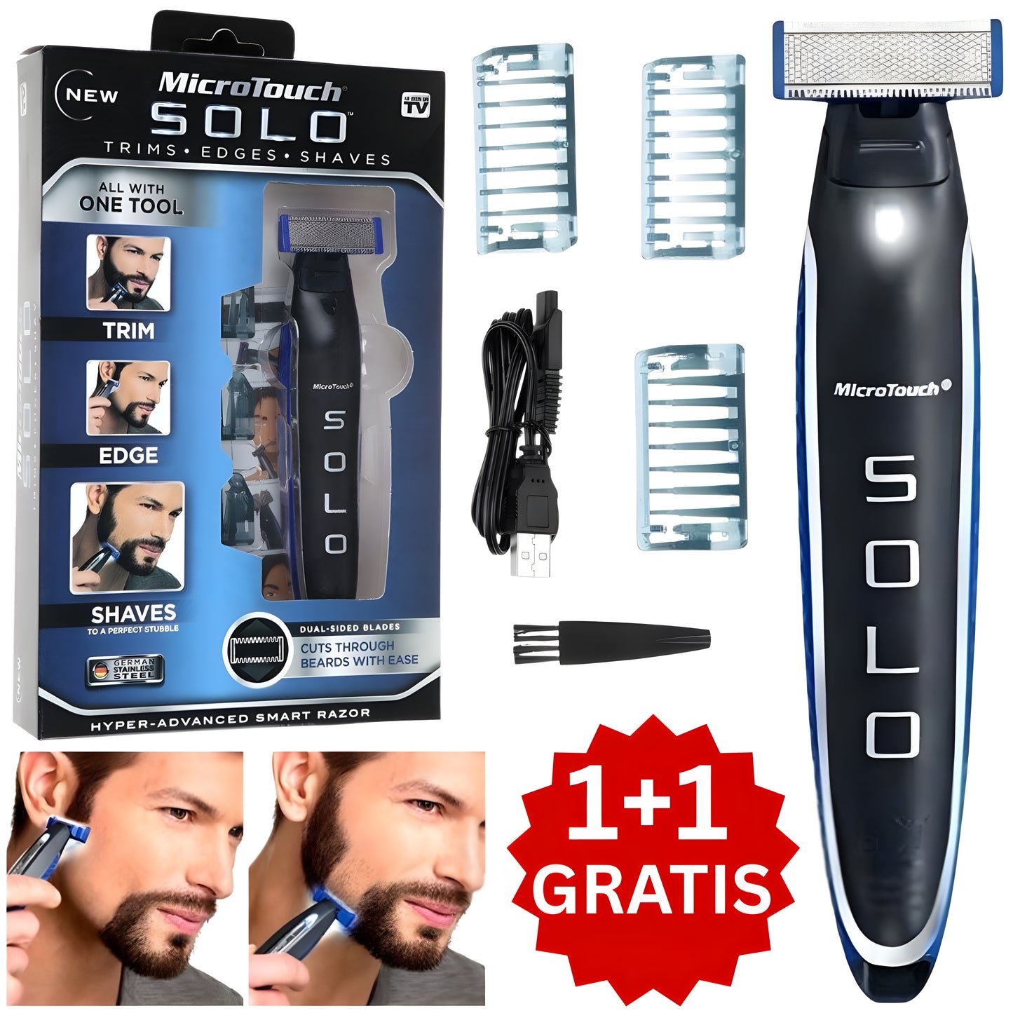 MicroTouch - Trimer za Oblikovanje Brade 1+1 GRATIS