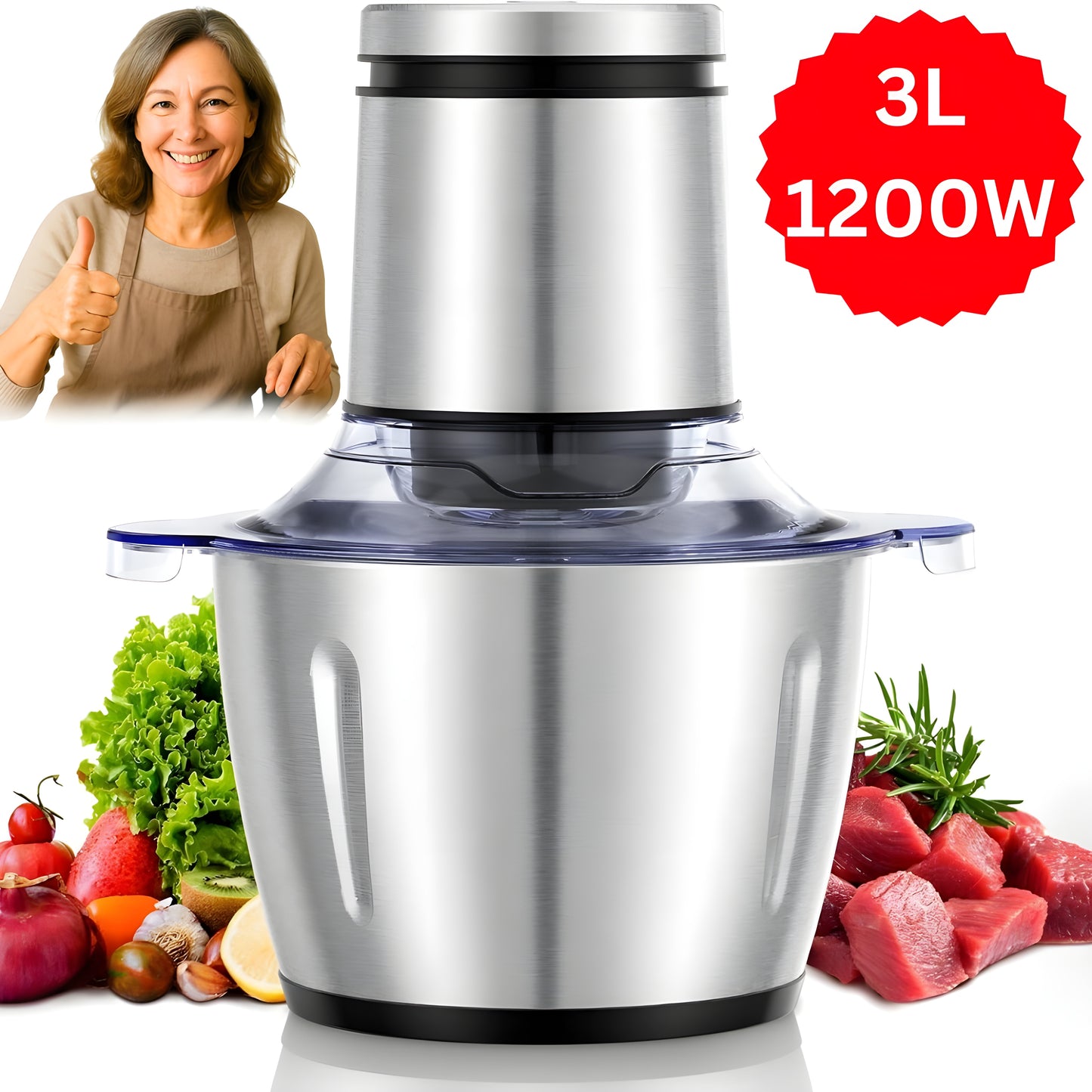 Metalni Blender za Meso i Namirnice Zapremine 3L