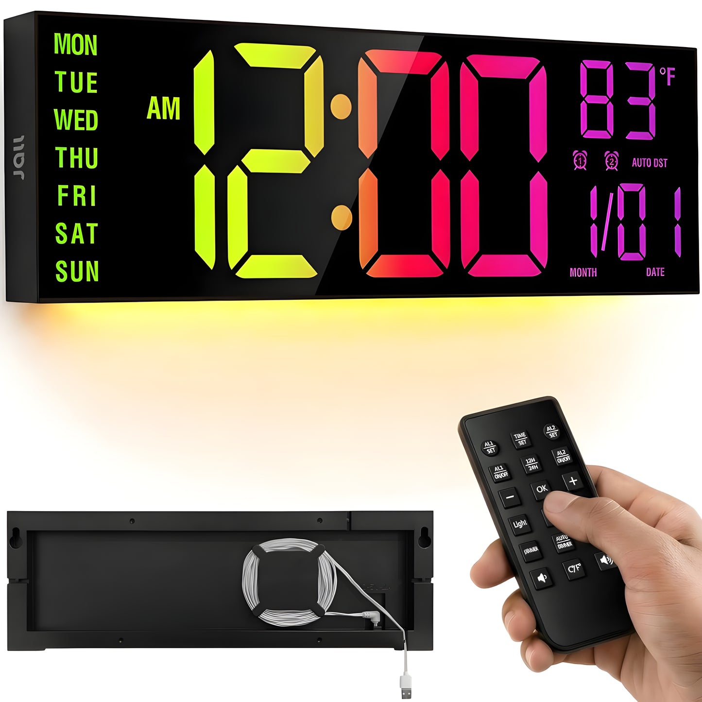 LEIKE - Digitalni Zidni Sat sa LED Ekranom