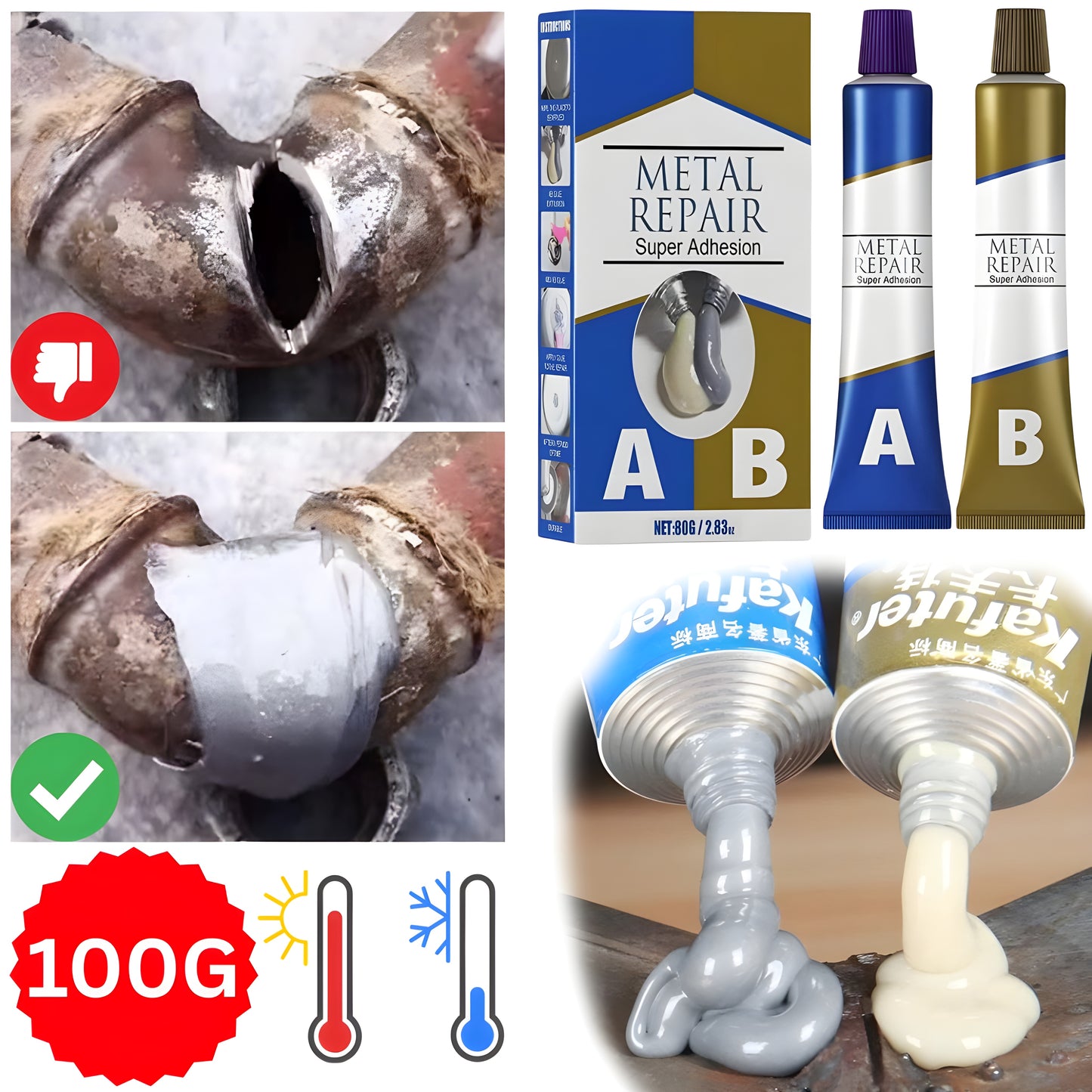 2U1 Profesionalni Lepak za Metal (A+B)