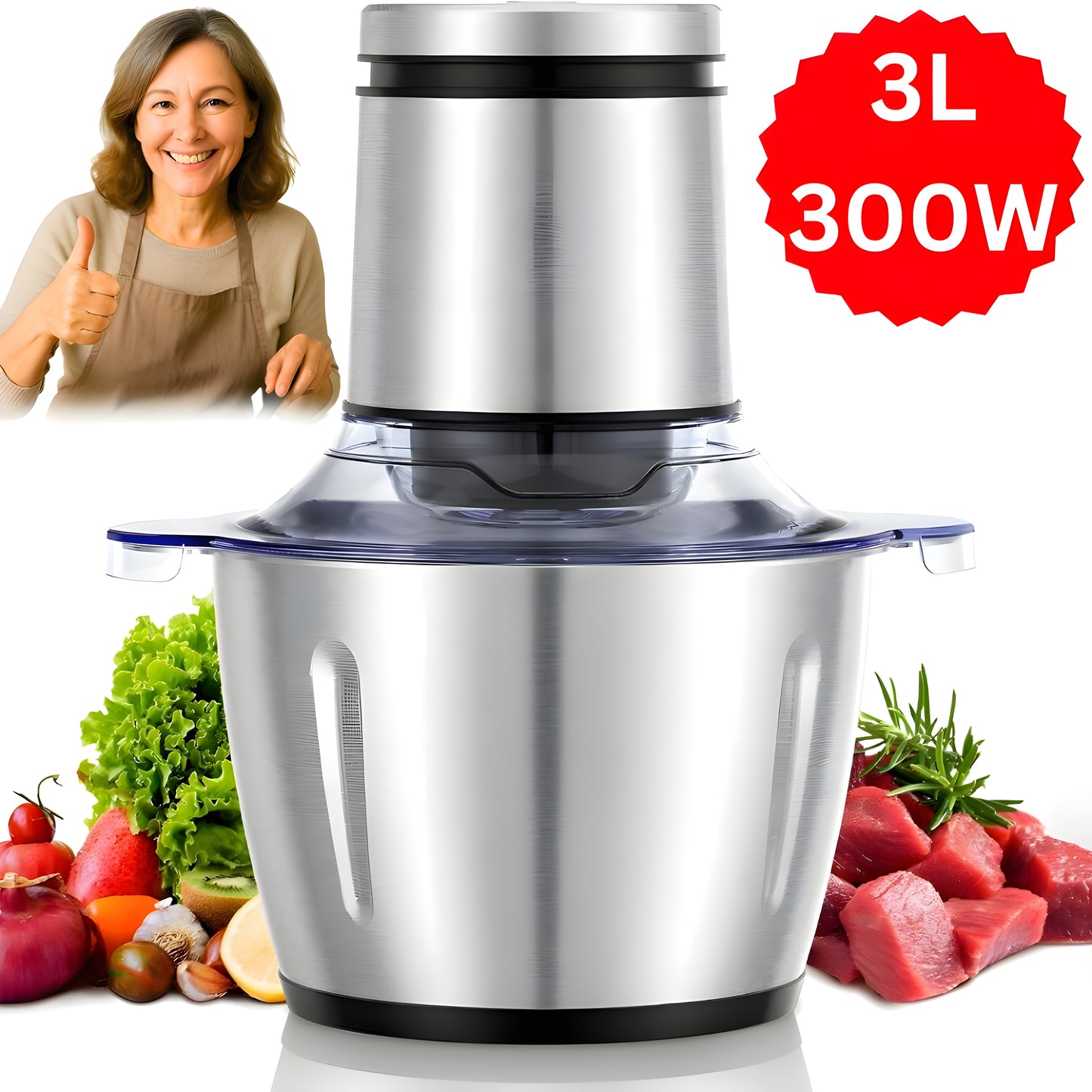 Metalni Blender za Meso i Namirnice Zapremine 3L