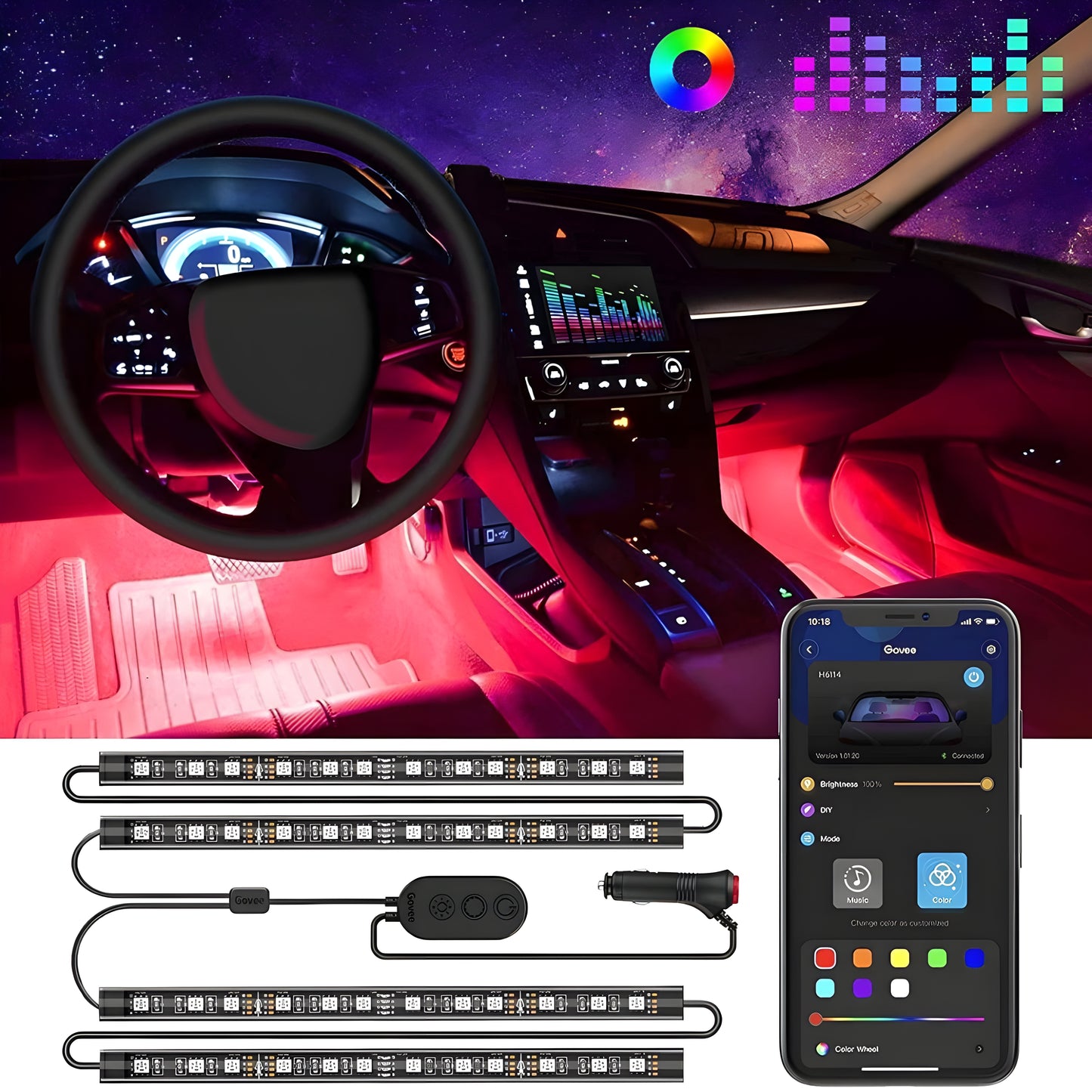 RGB Svetla za Auto enterijer