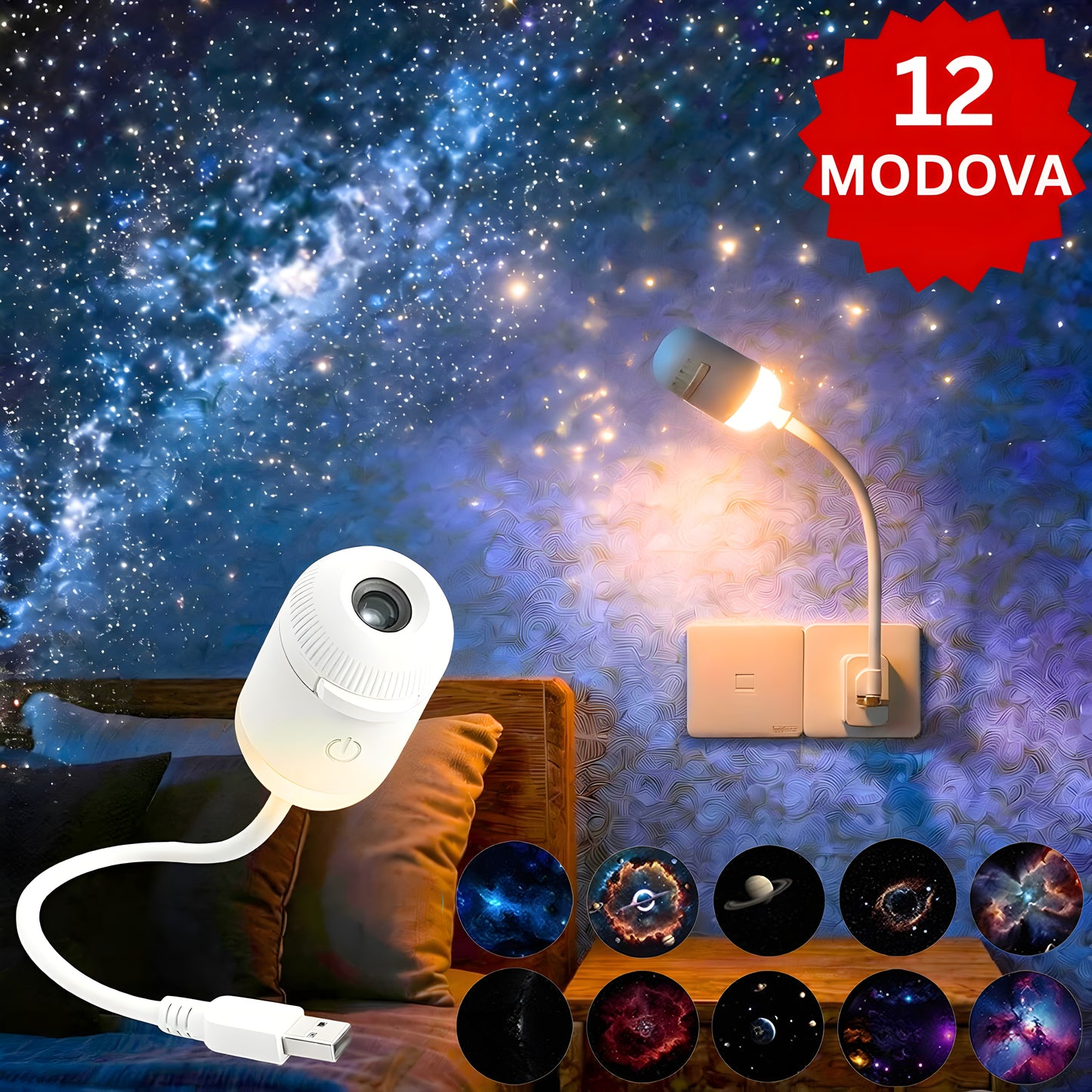 AstroLux - Zvezdani Projektor i Noćna Lampa 2U1