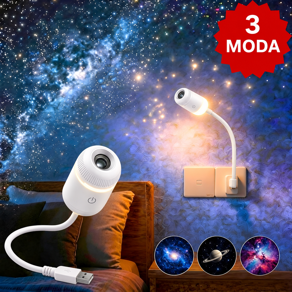 AstroLux beli zvezdani projektor i noćna lampa - 3 moda